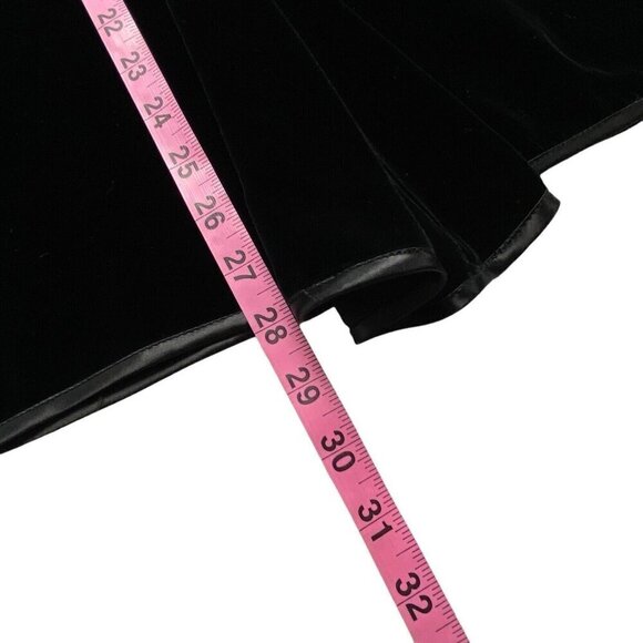 JANICE WAINWRIGHT VTG Rayon Silk Blend Velvet Midi Skirt Formal Black 12 62-14 - Picture 3 of 12